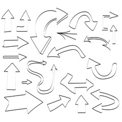 Arrow crayon pastel pencil chalk color line stroke. Sketch chalk pastel color pencil texture line kid fun arrow icon. Hand drawn grunge crayon pencil brush direction elements. Vector illustration 