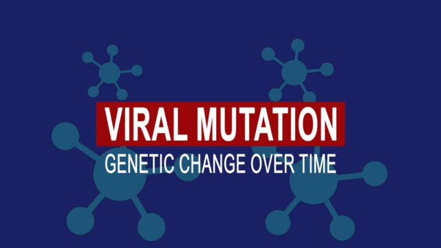 Viral mutation genetic change over time. Medical news alert headline virus animation background. Health concept.