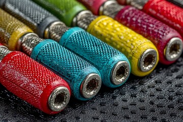 Close view of screwdrivers with sharp steel tips high resolution picture