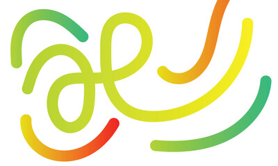Colorful Gradient Lines – Abstract Flowing Curves in Red, Orange, Yellow, and Green on White Background