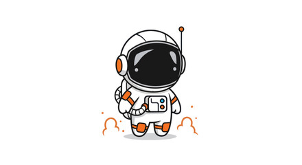 Cartoon astronaut illustration vector design for science and space exploration