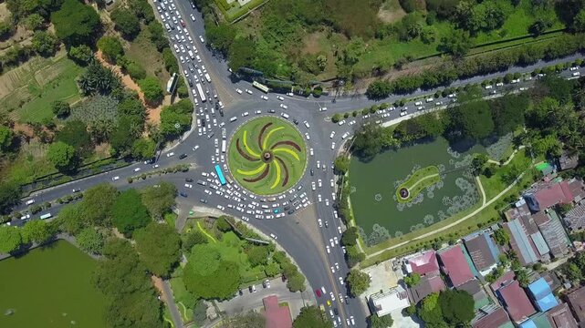  Futuristic aerial view panorama of developing Yangon city , Aerial view of Sule pagoda in downtown, Yangon, Myanmar. Sule Pagoda located in the heart of Yangon, Karaweik royal barge, Kandawgyi Lake, 