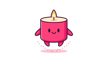 Cartoon candle character floating isolated on white background vector
