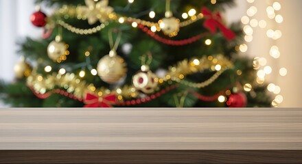 A decorated Christmas tree with warm lights and ornaments stands ready for the holidays.