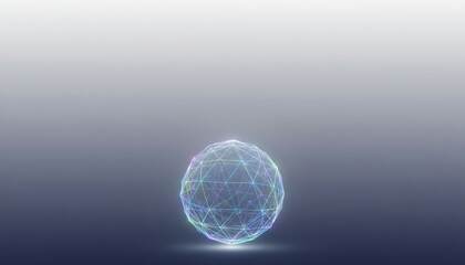 Abstract digital sphere visualizing global data connections, artificial intelligence. Futuristic wireframe network concept for technological innovation and advanced communication systems