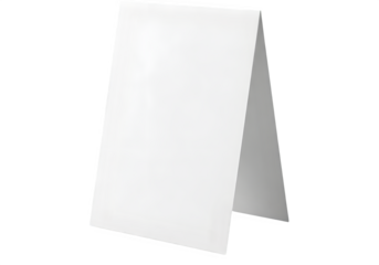 White Blank Paper Table Tent Card Mockup | Isolated on Transparent Background PNG
