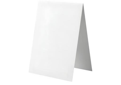 White Blank Paper Table Tent Card Mockup | Isolated on Transparent Background PNG
