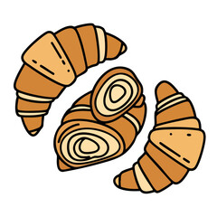 Delicious golden croissants, a delightful pastry treat, perfect for breakfast or a snack.