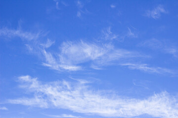 Beautiful sky background with picturesque cirrus clouds. Banner size