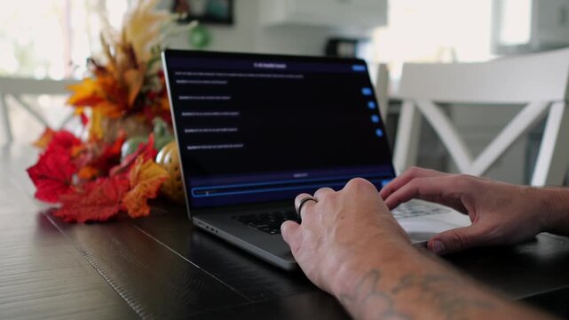 Middle Aged Man Uses Artificial Intelligence Health Coach Bot to Save Money on Health Insurance - AI Health and Wellness Concept