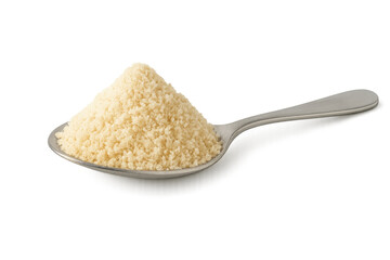 Almond flour on spoon for baking gluten-free keto diet