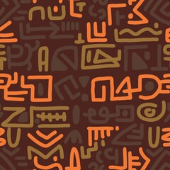 Ethnic abstract ikat art. Seamless pattern in tribal, folk embroidery, and Mexican style TRADITIONAL INDIAN .