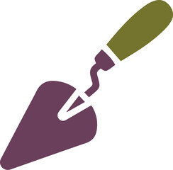coloured minimal vector icon of a Trowel on white background