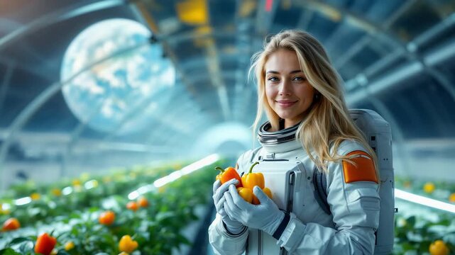 Cosmic researcher observes vibrant produce within space greenhouse