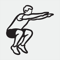 Physical exercise vector line art design
