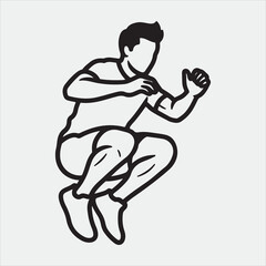 Physical exercise vector line art design