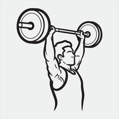 Physical exercise vector line art design