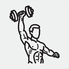 Physical exercise vector line art design
