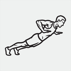 Physical exercise vector line art design