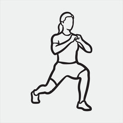 Physical exercise vector line art design