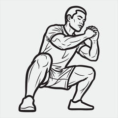 Physical exercise vector line art design