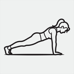Physical exercise vector line art design