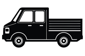 mini truck vector icon silhouette