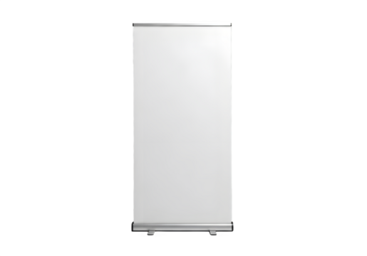 Blank Roll Up Banner Stand Mockup Isolated on Transparent Background PNG for Advertising and Presentations
