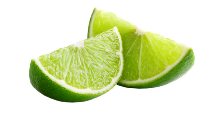 Lime Wedges, isolated on transparent background