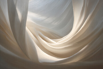 religious fabric draping, softly shining light illuminates the delicate ivory fabric, creating an ethereal and religious ambiance