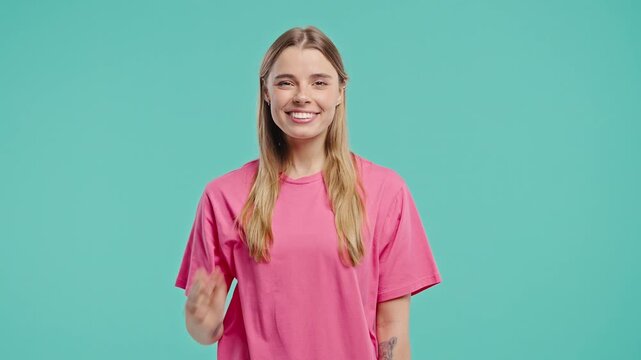 Beautiful Woman Makes Shush Shh Gesture With Finger On Lips, Silence Signaling