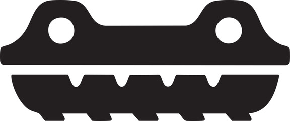 Simple black silhouette of an alligator head with visible teeth