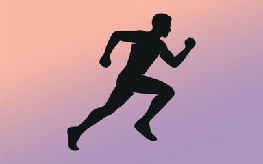 Running Athlete Silhouette Vector . Runner Clipart . Fitness Sports Illustration for Logos, Posters, T-Shirts & Digital Designs