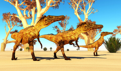 Austroraptor Dinosaurs on the Hunt - Austroraptor was a carnivorous theropod dinosaur that lived in Argentina in the Cretaceous Period.