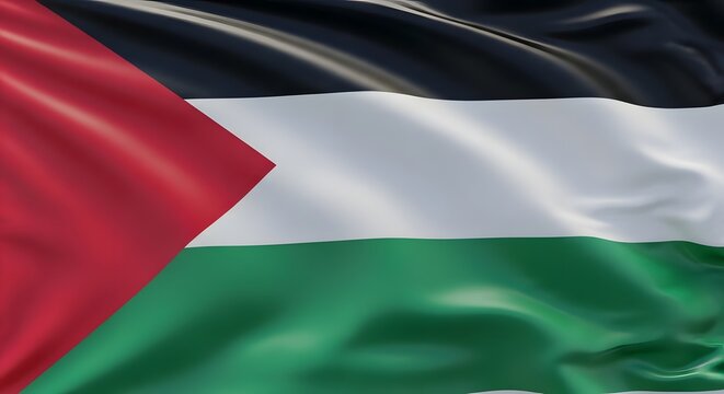 waving national flag of Palestine - Powered by Adobe