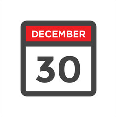 December 30 calendar icon day of month