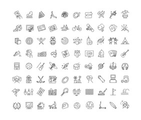 Leisure and pastime activities icons