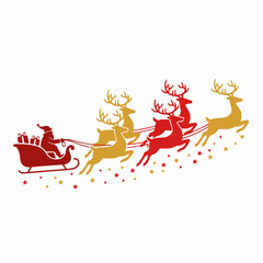Santa's Sleigh and Reindeer merry christmas