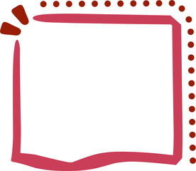 A playful freeform red frame illustration with dotted accents and organic handdrawn lines, perfect for quotes, notes, messages, and creative design layouts.