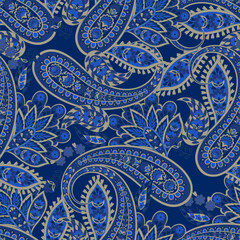 Paisley Seamless Vector Pattern. Indian floral motifs for fabric designs