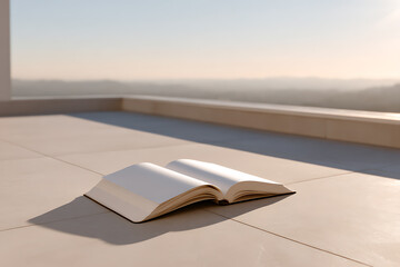 morning inspiration, a stream of sunlight on an open planner, a peaceful backdrop for design purposes, symbolizes the start of the day