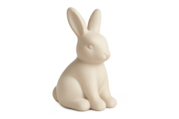 White ceramic rabbit figurine for easter decoration