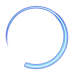 Blue arc circular ring with transparent background
