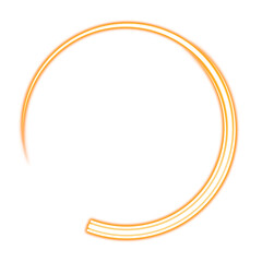 Orange arc circular ring with transparent background
