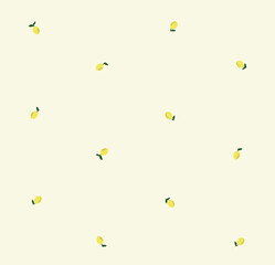 Citrus Lemon vector seamless repeat pattern summer fruit background Hand drawn illustration