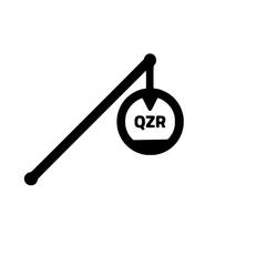 Minimalist QZR Monogram Logo on Hanging Circle Sign Vector Icon