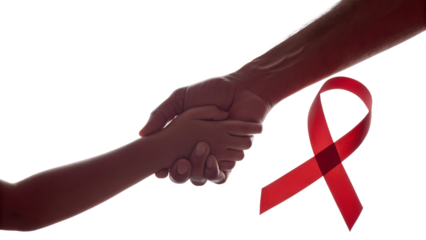 AIDS Awareness and Support with Interlocking Hands