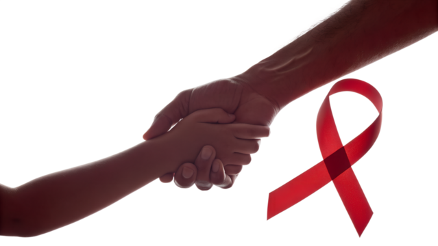 AIDS Awareness and Support with Interlocking Hands