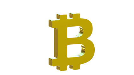 Golden Bitcoin Symbol – 3D Cryptocurrency Icon on PNG transparent 