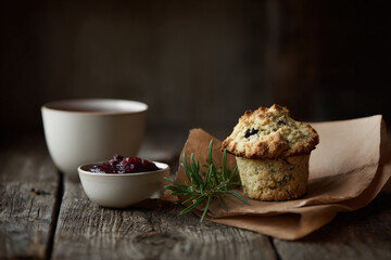 delightful jar of homemade jam placed on brown craft paper napkin creates charming breakfast setting